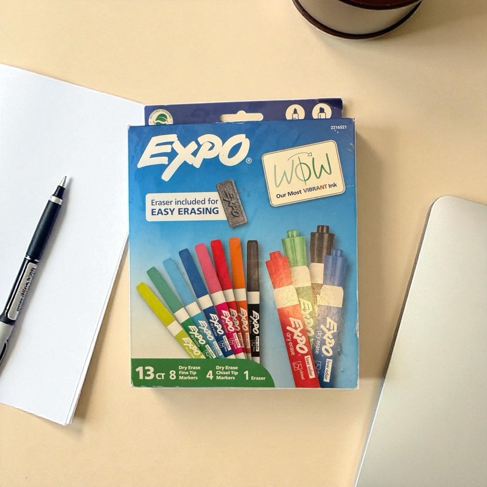 Expo 13 Asst Markers W/Eraser New‎